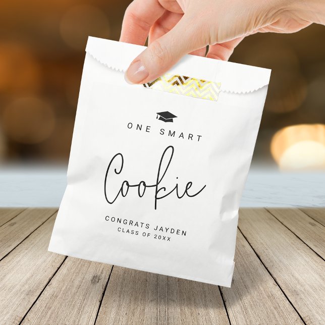 Moderner Script One Smart Cookie Abschluss Geschenktütchen (Modern Script One Smart Cookie Graduation Favor Bag)