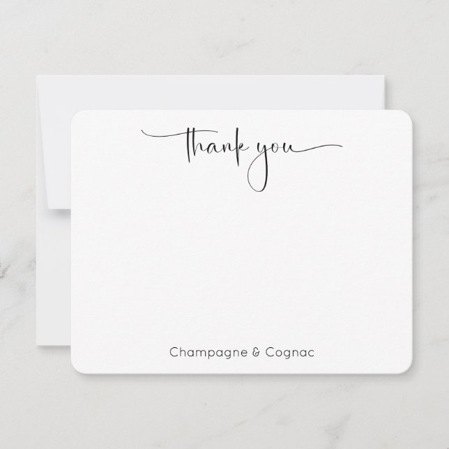 Moderner Script-Polterabend Dankeskarte (Vorderseite)