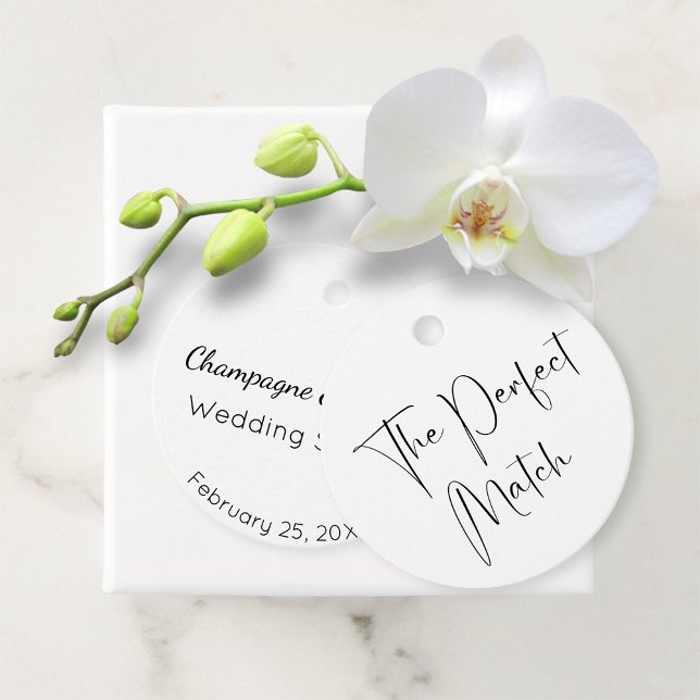 Moderner Script-Polterabend Perfect Match Geschenkanhänger (Von Creator hochgeladen)