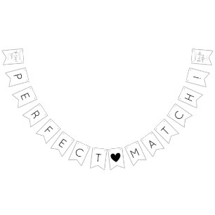 Moderner Script-Polterabend Wimpelkette