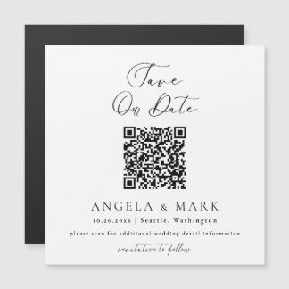 Moderner Script-QR-Code speichern das Datumsfenste Magnetkarte