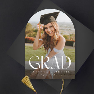 Moderner Serif Eleganter Arch Foto Abschluss Einladung