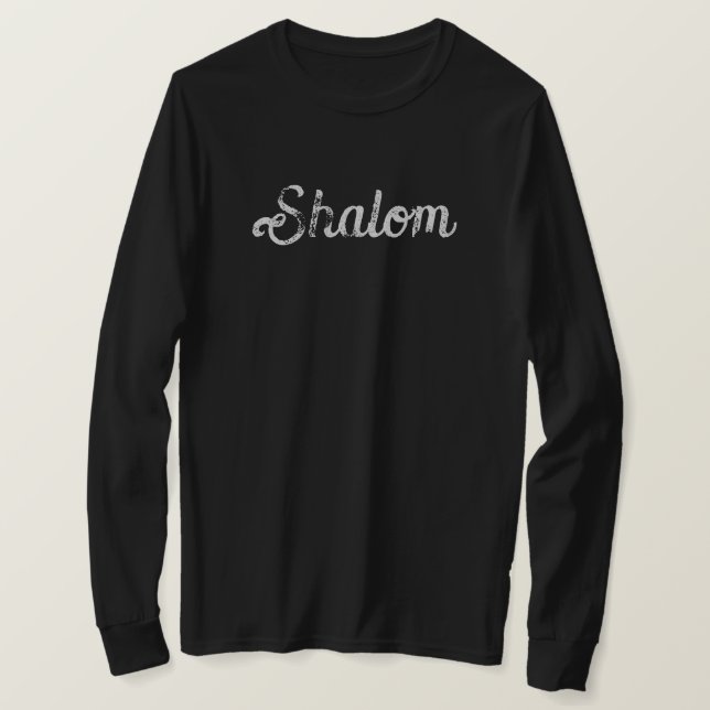 Moderner Shalom-Hebrew-T - Shirt (Design vorne)