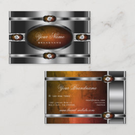 Moderner Silberdunkelorangefarbener Marmor und Imi Visitenkarte