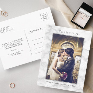 Moderner Silbermarmor Glitzer Vielen Dank Postkarte