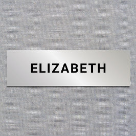 Moderner Silberner Mitarbeiter Namensschild