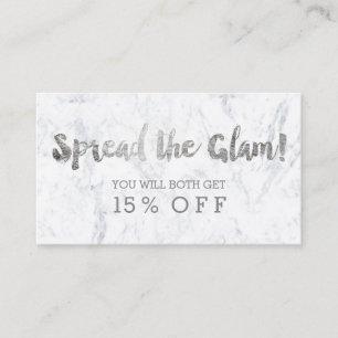 Moderner silberner Typografiemarmor 2 der Empfehlungskarte