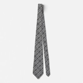 Moderner Silk silberner abstrakter Yin Yang Krawatte