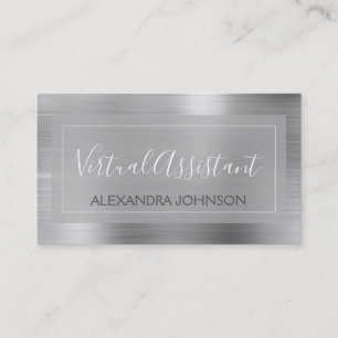 Moderner Silver Foil Virtual Assistant Visitenkarte