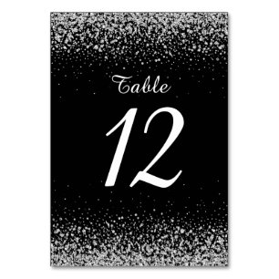 Moderner Silver Glitzer Night Sky Tischnummer