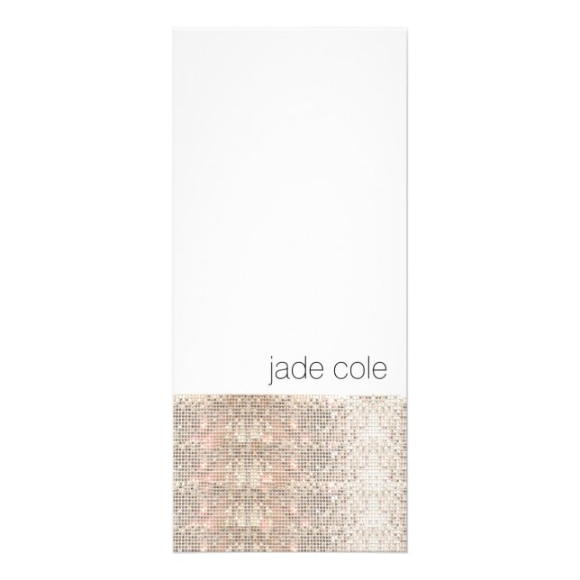 Moderner Silver Sequins Beauty Salon Werbekarte (Vorne)