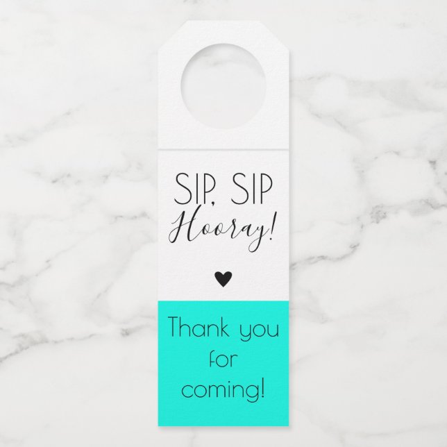 Moderner Sipsip-Hooray Pop die Spitze etikettiert Flaschenanhänger (Vorderseite)