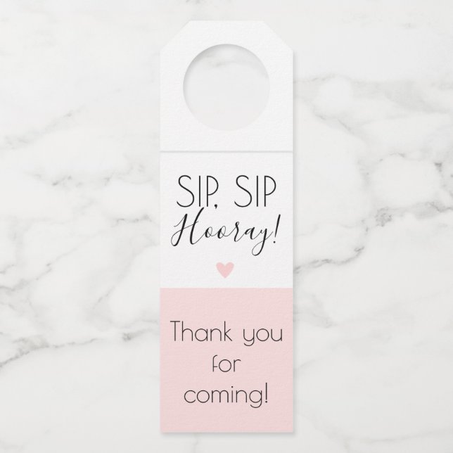 Moderner Sipsip-Hooray Pop die Spitze etikettiert Flaschenanhänger (Vorderseite)