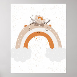 Moderner Skandal niedlicher Regenbogen mit Blume K Poster