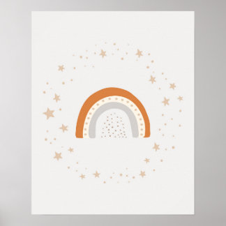 Moderner Skandal niedlicher Regenbogen mit Sternen Poster