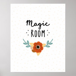 Moderner Skandinavienzimmer mit Blume Kinderzimmer Poster