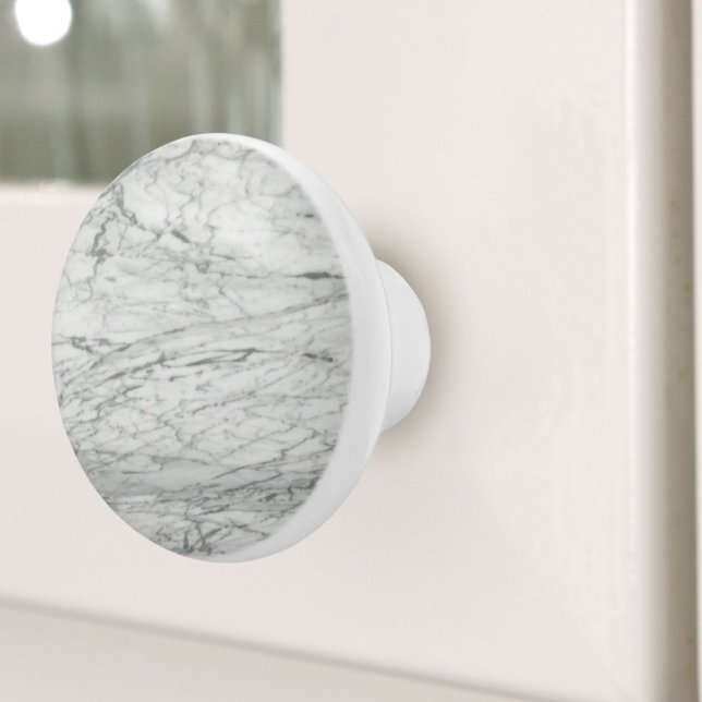 Moderner skandinavischer Minimalistisch-grauer Mar Keramikknauf (Modern Scandinavian Minimalist Grey White Marble Ceramic Knob)