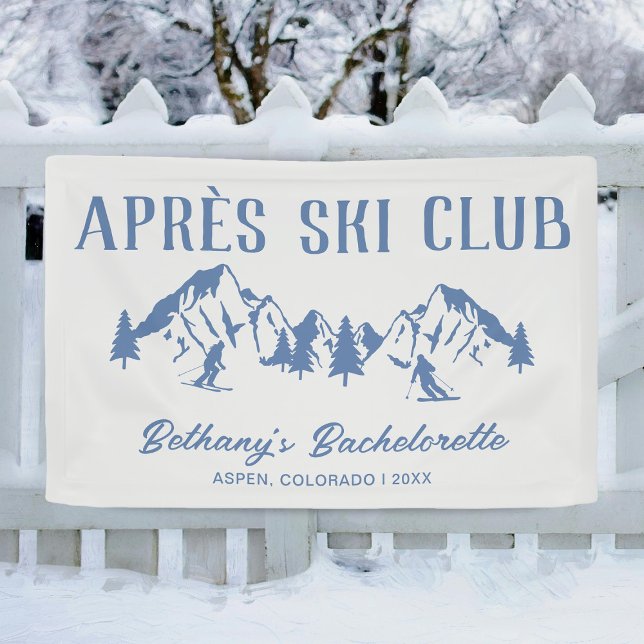 Moderner Skifahrer-Junggeselinnen-Abschied Banner (Von Creator hochgeladen)