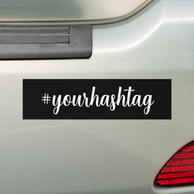 Moderner Skript Personalisierter Hashtag-Name Autoaufkleber (Auf Auto)