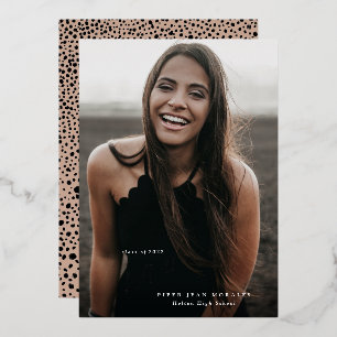 Moderner, skripter Graduate Full Foto Abschluss Folieneinladung