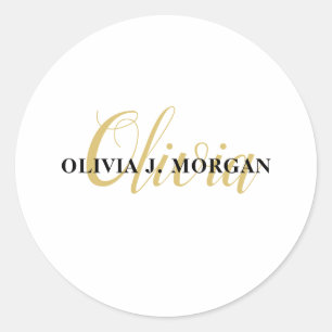 Moderner Skriptname Logo professionell  Runder Aufkleber