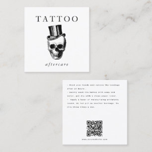 Moderner Skull Tattoo Aftercare Instructions QR Co Quadratische Visitenkarte