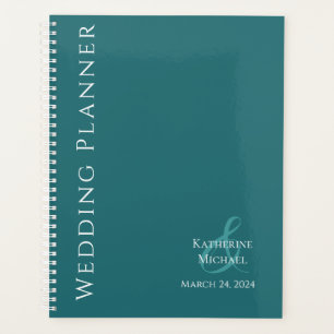 Moderner Smaragdgrün- und White-Wedding-Planer Planer