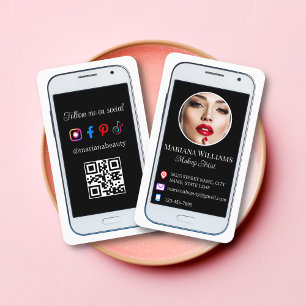 Moderner Smartphone Social Media Foto QR Code Visitenkarte