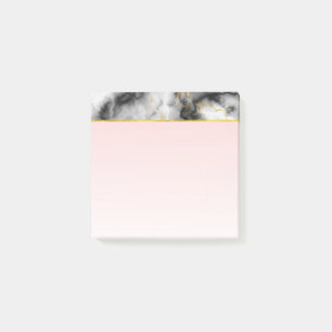 Moderner Smoky-Graumarmor mit Goldband Post-it Klebezettel