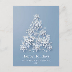 Moderner Snowflake Weihnachtsbaum Firmengrüßen Feiertagspostkarte