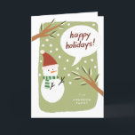Moderner Snowman Happy Holidays Gruß Feiertagskarte<br><div class="desc">Moderne Snowman Happy Holidays Grußkarten</div>