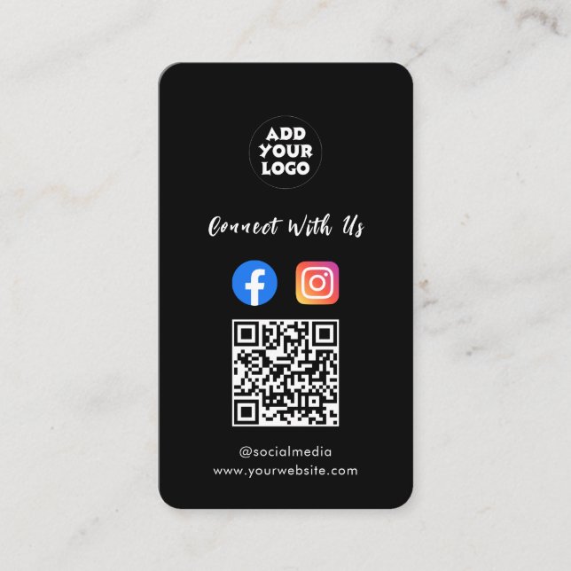 Moderner Social-Media-QR-Code | Instagram Facebook Visitenkarte (Vorderseite)