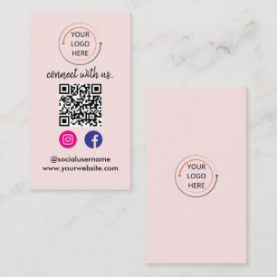 Moderner Social Media QR Code Minimalistisches P Visitenkarte