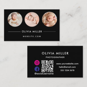 Moderner Social Media QR Code   Minimalistisches P Visitenkarte