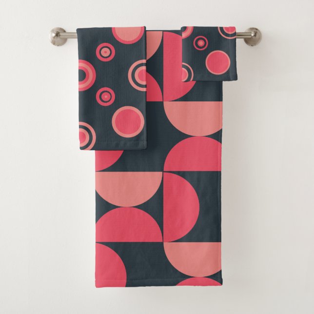 Moderner Sommersonnensaal Mitte des Jahrhunderts Badhandtuch Set (Insitu)