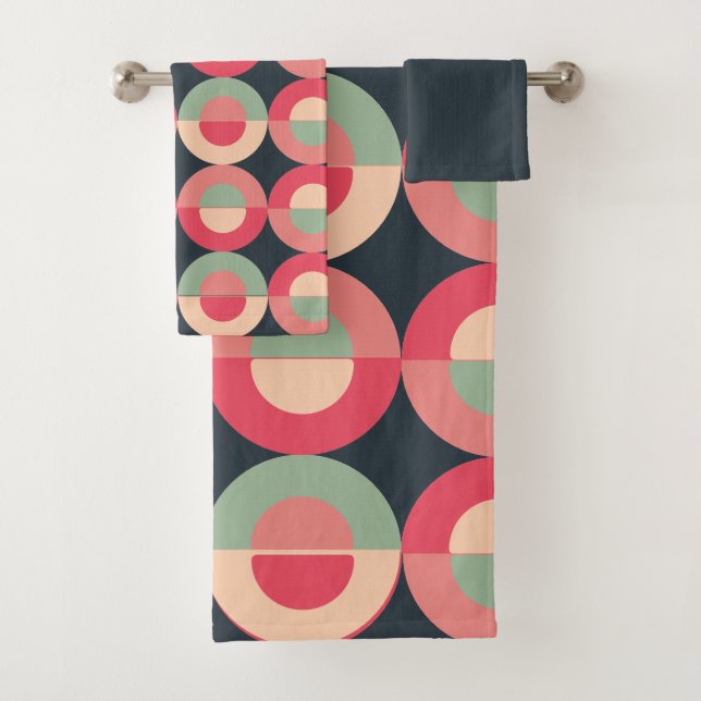 Moderner Sommersonnensaal Mitte des Jahrhunderts Badhandtuch Set (Insitu)