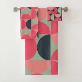 Moderner Sommersonnensaal Mitte des Jahrhunderts Badhandtuch Set