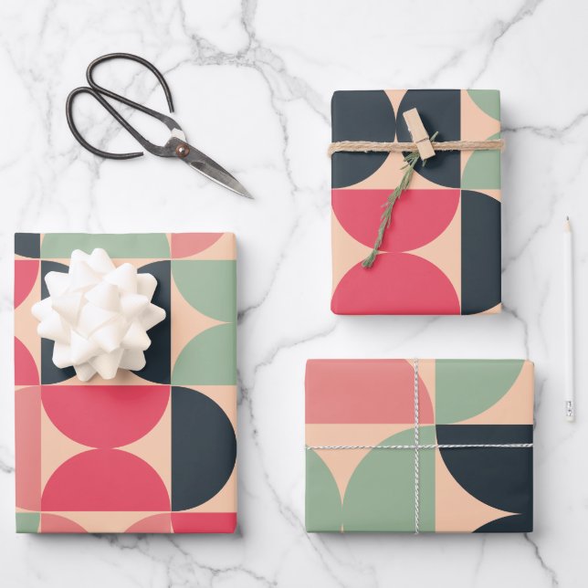 Moderner Sommersonnensaal Mitte des Jahrhunderts Geschenkpapier Set (Vorderseite)