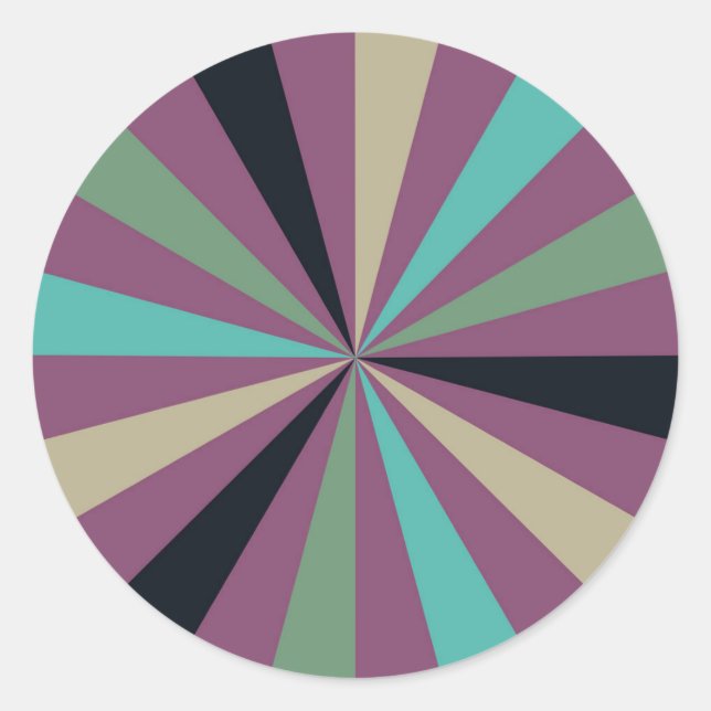 Moderner Sonnenburststicker Mitte des Jahrhunderts Runder Aufkleber (Vorderseite)