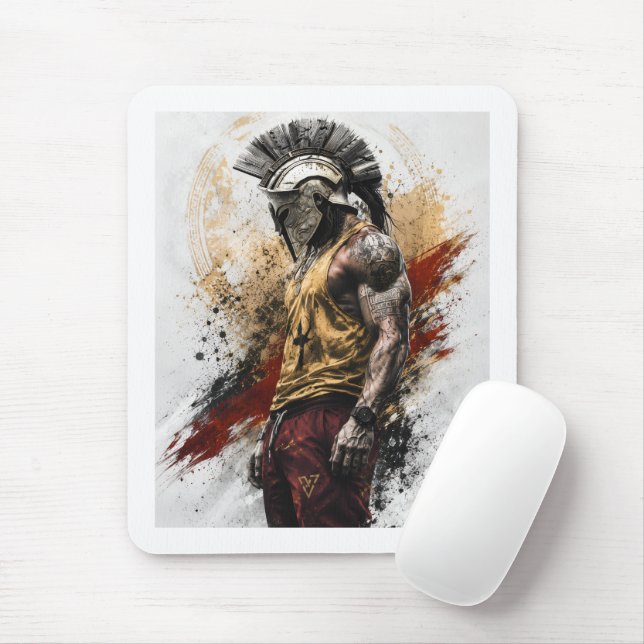 Moderner spartanischer Krieger – Alte Stärke moder Mousepad (Mit Mouse)