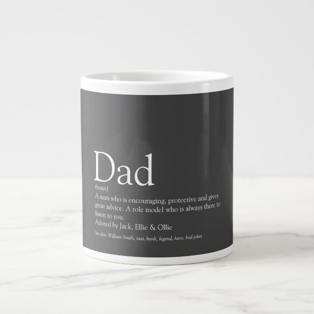 Moderner Spaß Cooler Vater Daddy Father Definition Jumbo-Tasse (Vorderseite)