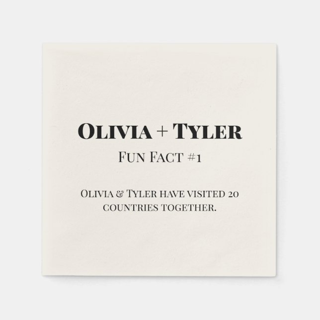 Moderner Spaß Fakt Hochzeitsempfang Cocktail Napki Serviette (Vorderseite)