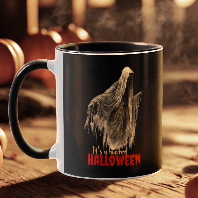 Moderner Spaß Gothic Horror Spooky Halloween Ghost Tasse (Von Creator hochgeladen)