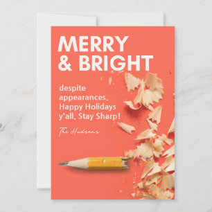 Moderner Spaß Merry & Bright Pencil Sharp Holiday Feiertagskarte