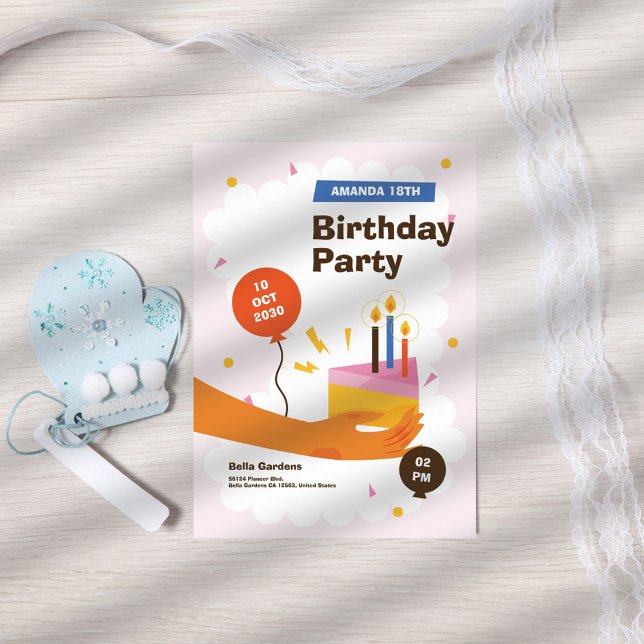 Moderner Spaß zum 18. Geburtstag Einladung (Von Creator hochgeladen)