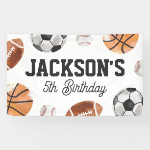 Moderner sportlicher Kindergeburtstag Banner