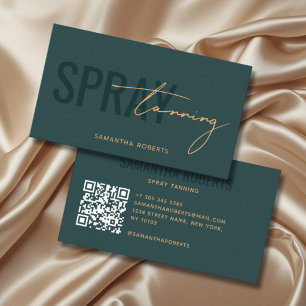 Moderner Spray-Tan-QR-Code grün Visitenkarte