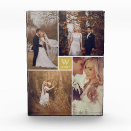 Moderner Square Wedding Monogram Collage Foto Bloc