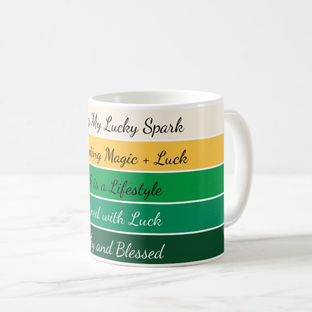 Moderner St. Patrick’s Day Farbverlauf Kaffeetasse (VorderseiteRechts)
