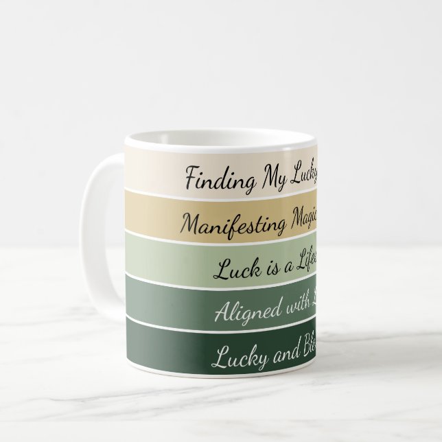 Moderner St. Patrick’s Day Farbverlauf Kaffeetasse (Vorderseite Links)
